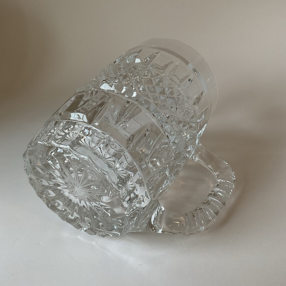 Bohemian Czech Cut Crystal Diamond Point Mugs Set of 2 Vintage 1980s - Picture 10 of 16